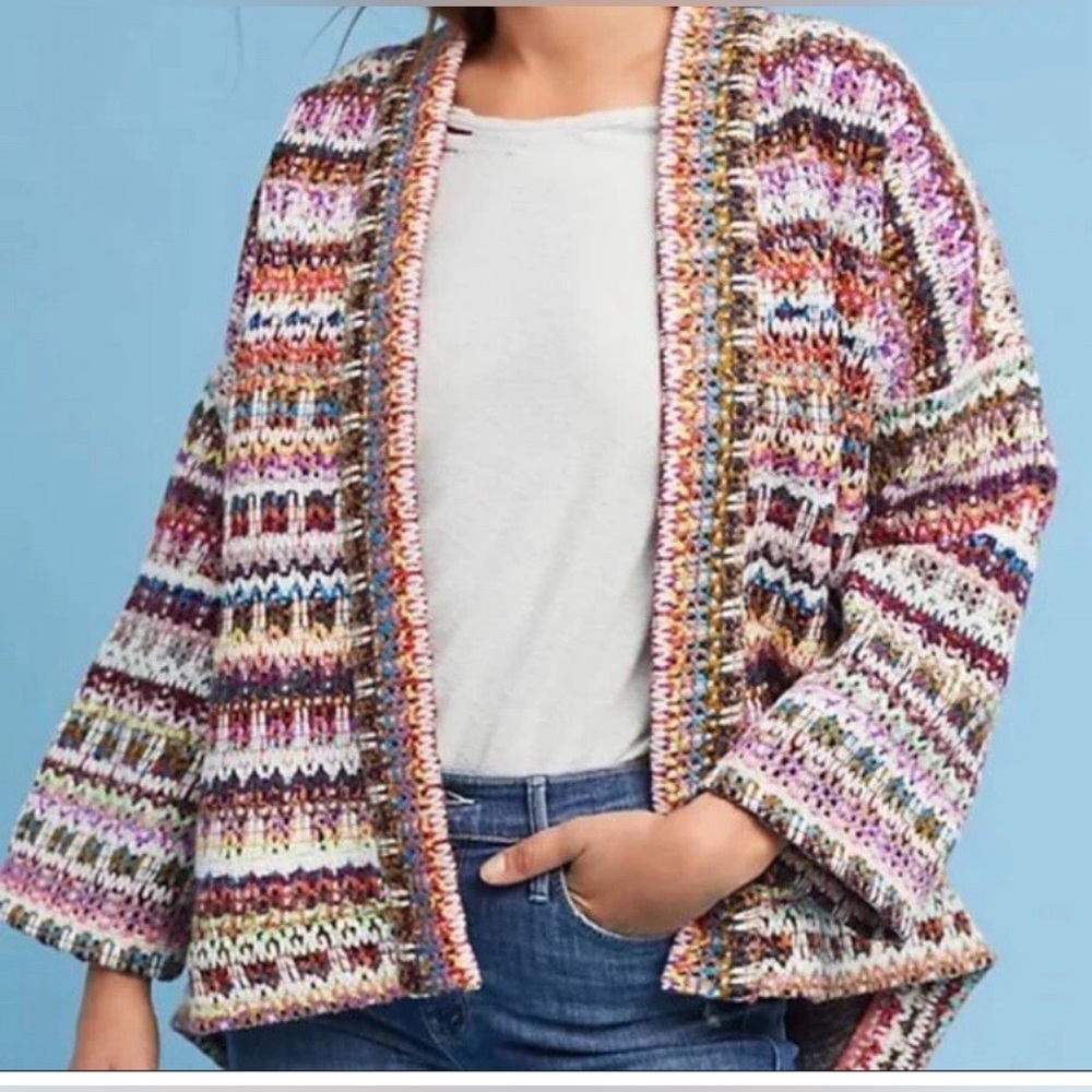 Anthropologie DRA Los Angeles YOKO Colorful Kimono /Cardigan Jacket